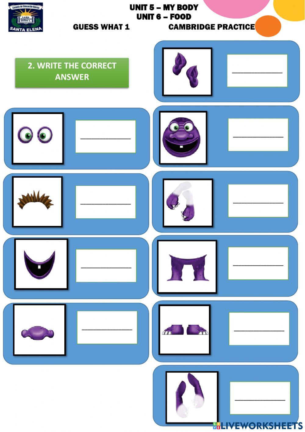 Ficha de segundo grado unit 5 and unit 6