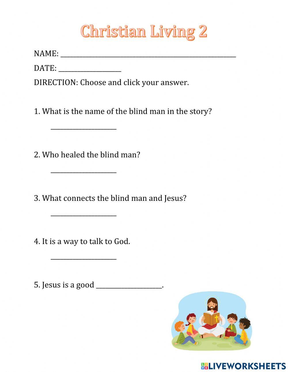 The blind man healed