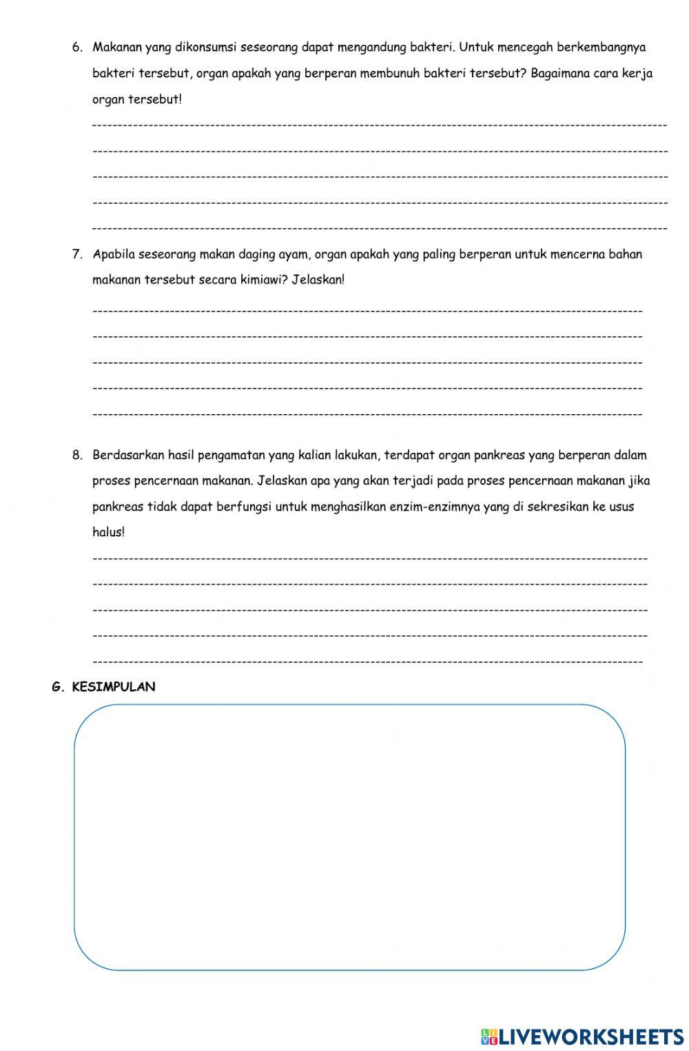 Lkpd sistem pencernaan manusia