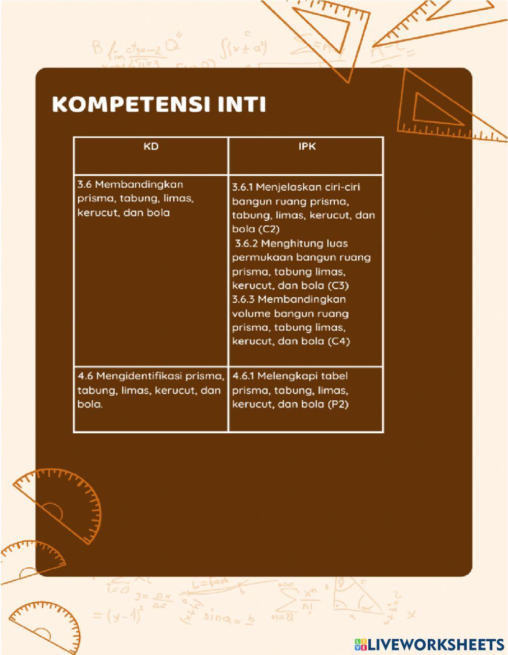 LKPD Matematika kelas VI BANGUN RUANG