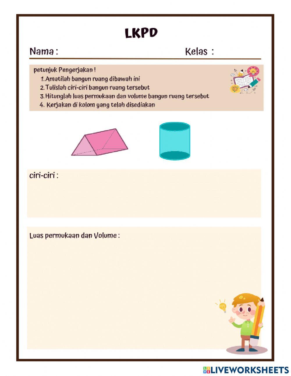 LKPD Matematika kelas VI BANGUN RUANG