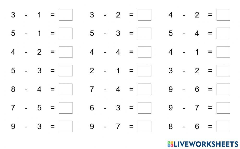 Restes online pdf worksheet for AULA D'ACOLLIDA | Live Worksheets