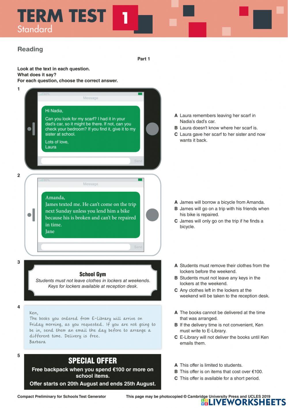 Compact PET Term test 1