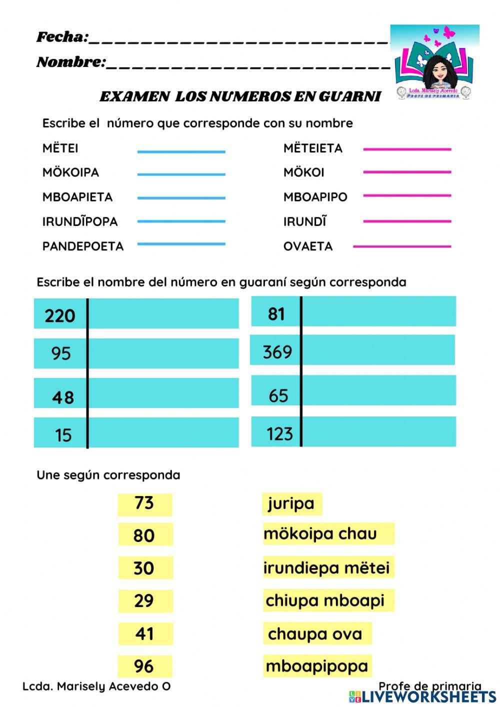 Los números en guarani