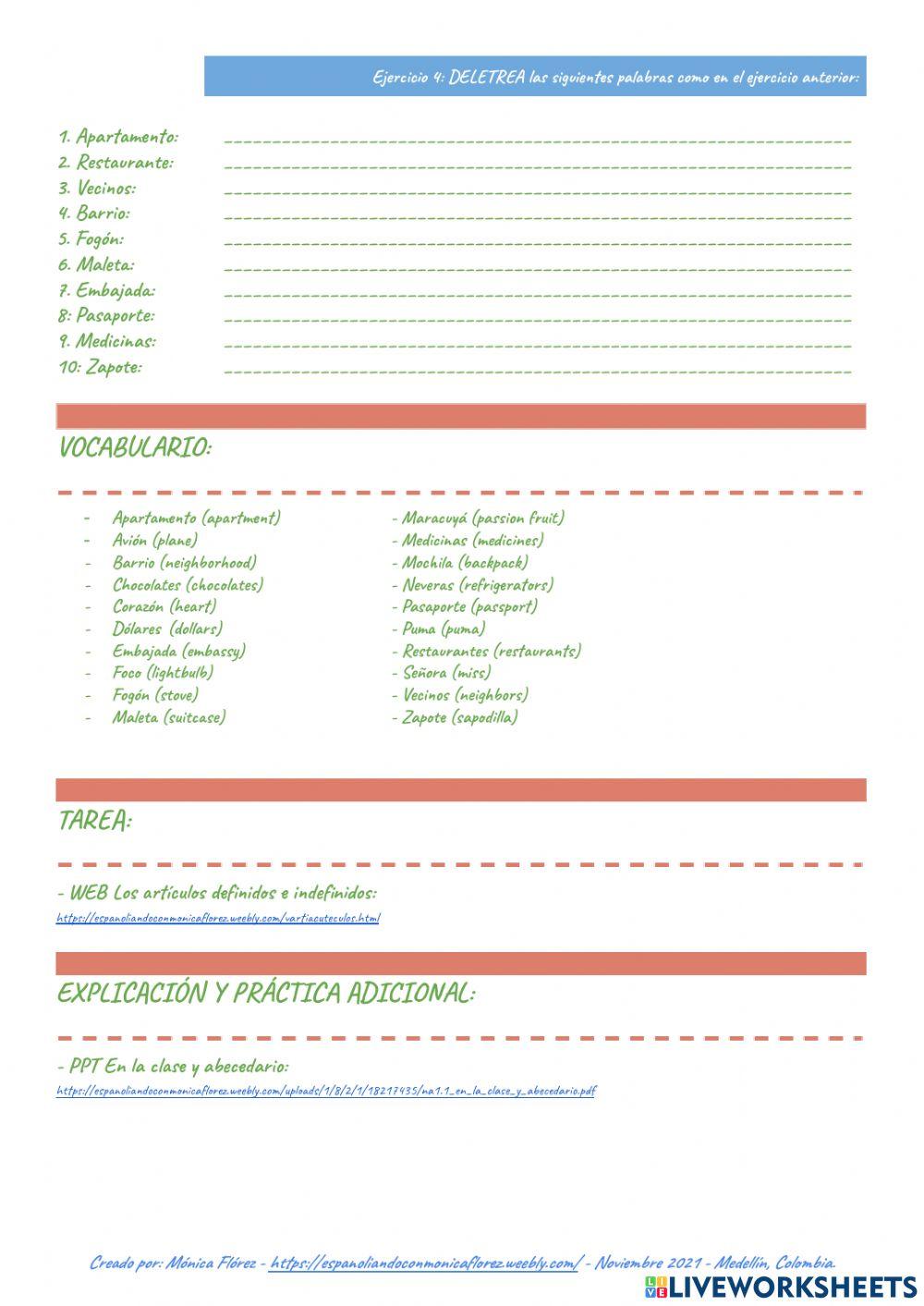 El alfabeto, los sonidos y objetos comunes