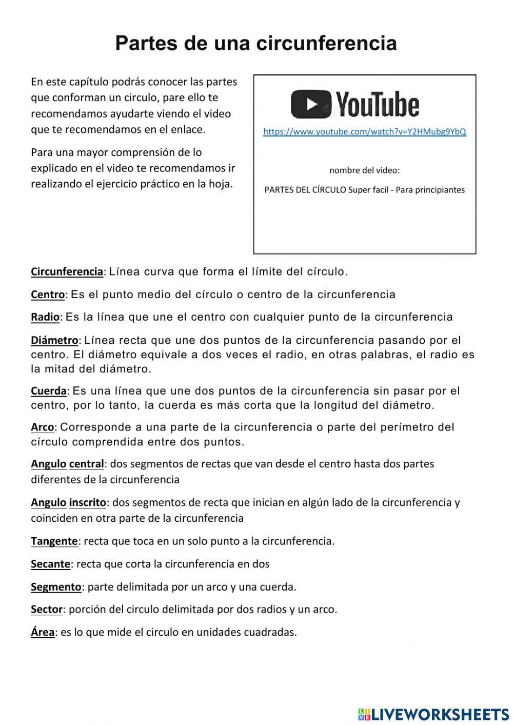 Partes de la circunferencia