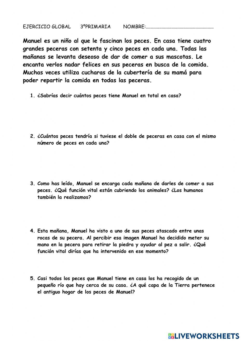 Ejercicio global 3ºprimaria