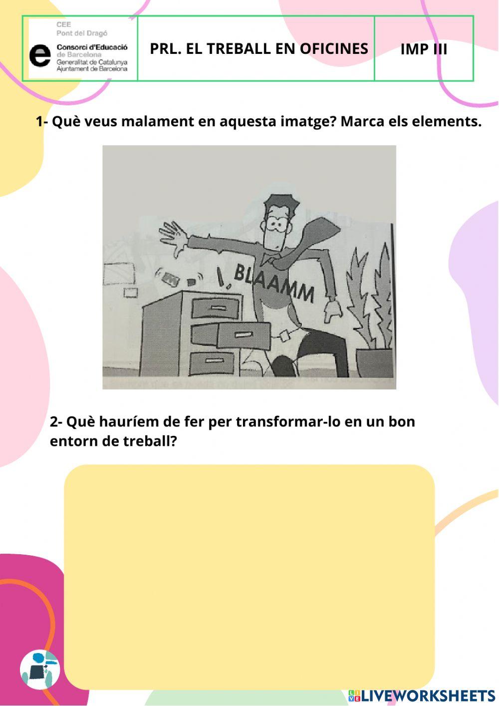 El treball en oficines anàlisi imatges