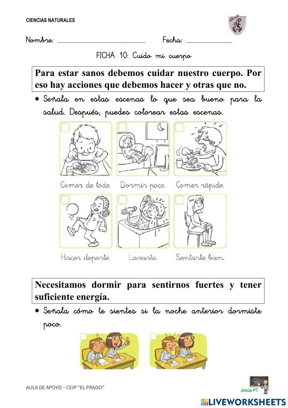 Ficha 10 Cuido mi cuerpo-1EP-Ciencias Naturales Ficha 10 Cuido mi cuerpo-1EP-Ciencias Naturales