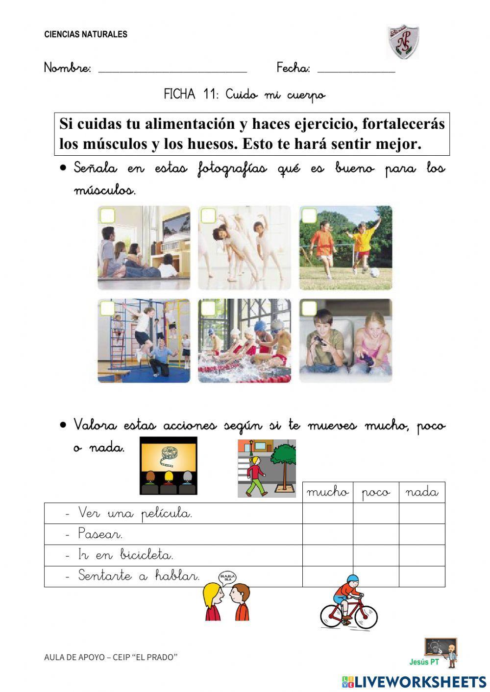 Ficha 11 Cuido mi cuerpo-1EP-Ciencias Naturales Ficha 11 Cuido mi cuerpo-1EP-Ciencias Naturales