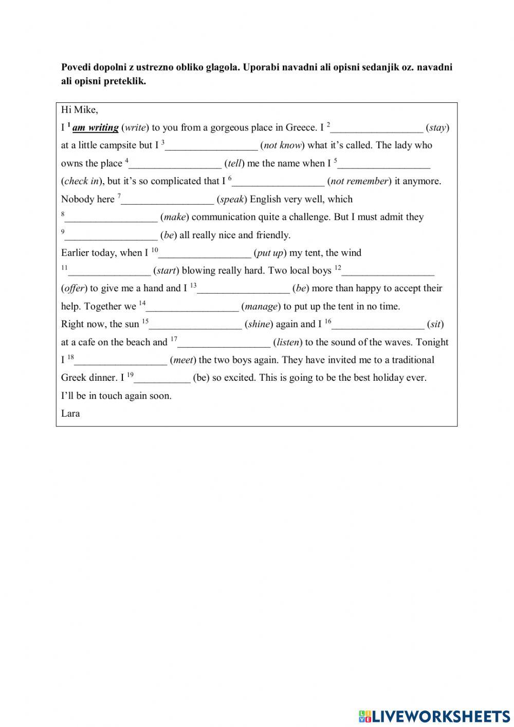 Present and past tenses