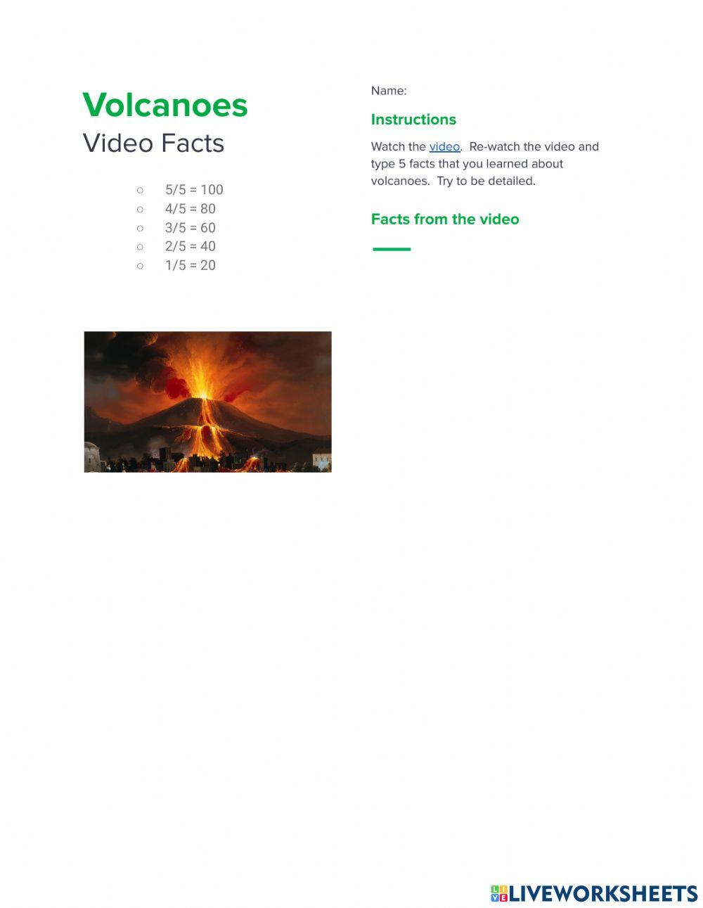 Volcano Video Facts