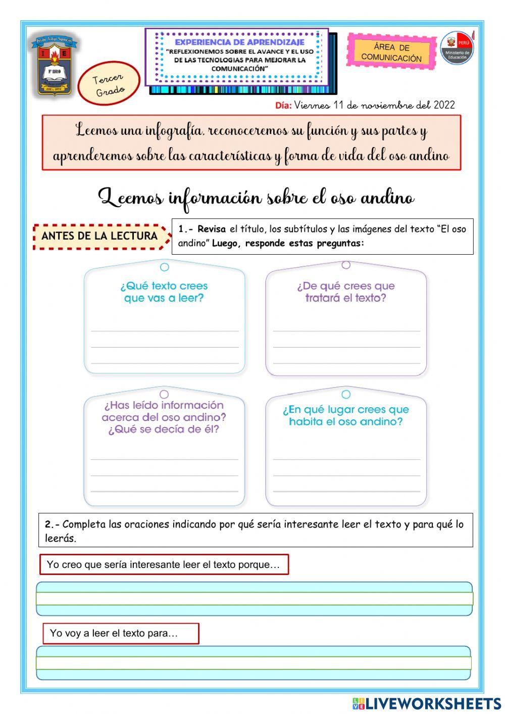 Lectura: El oso Andino