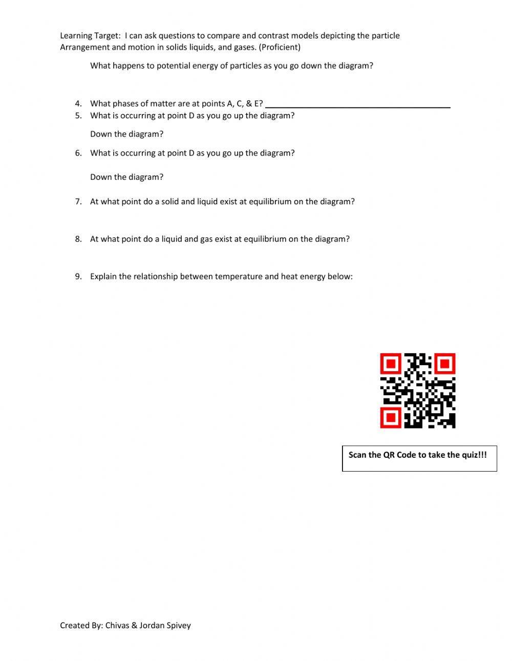 Phase Change Diagrams Video Notes with Quiz