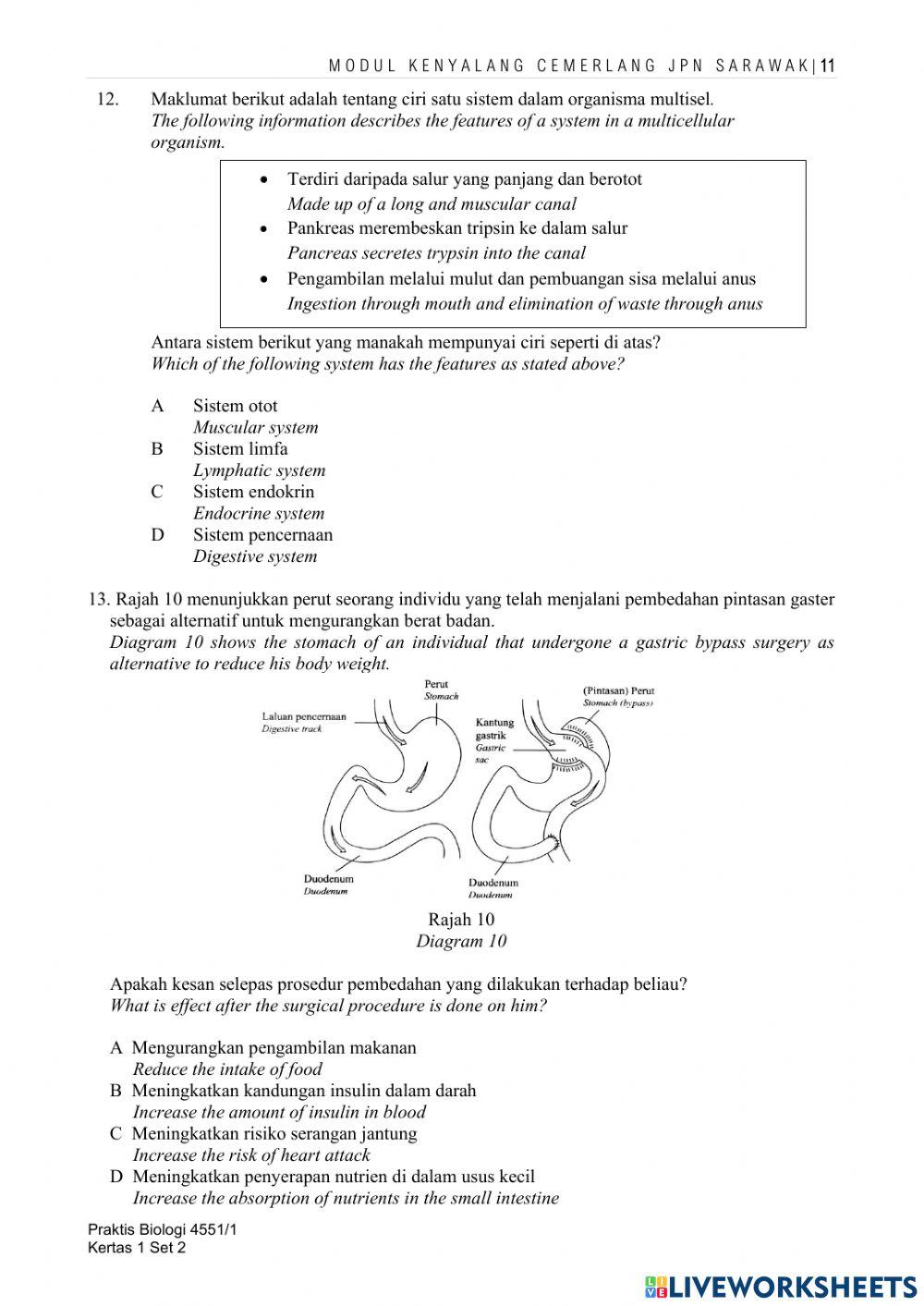 Biologi kertas 1