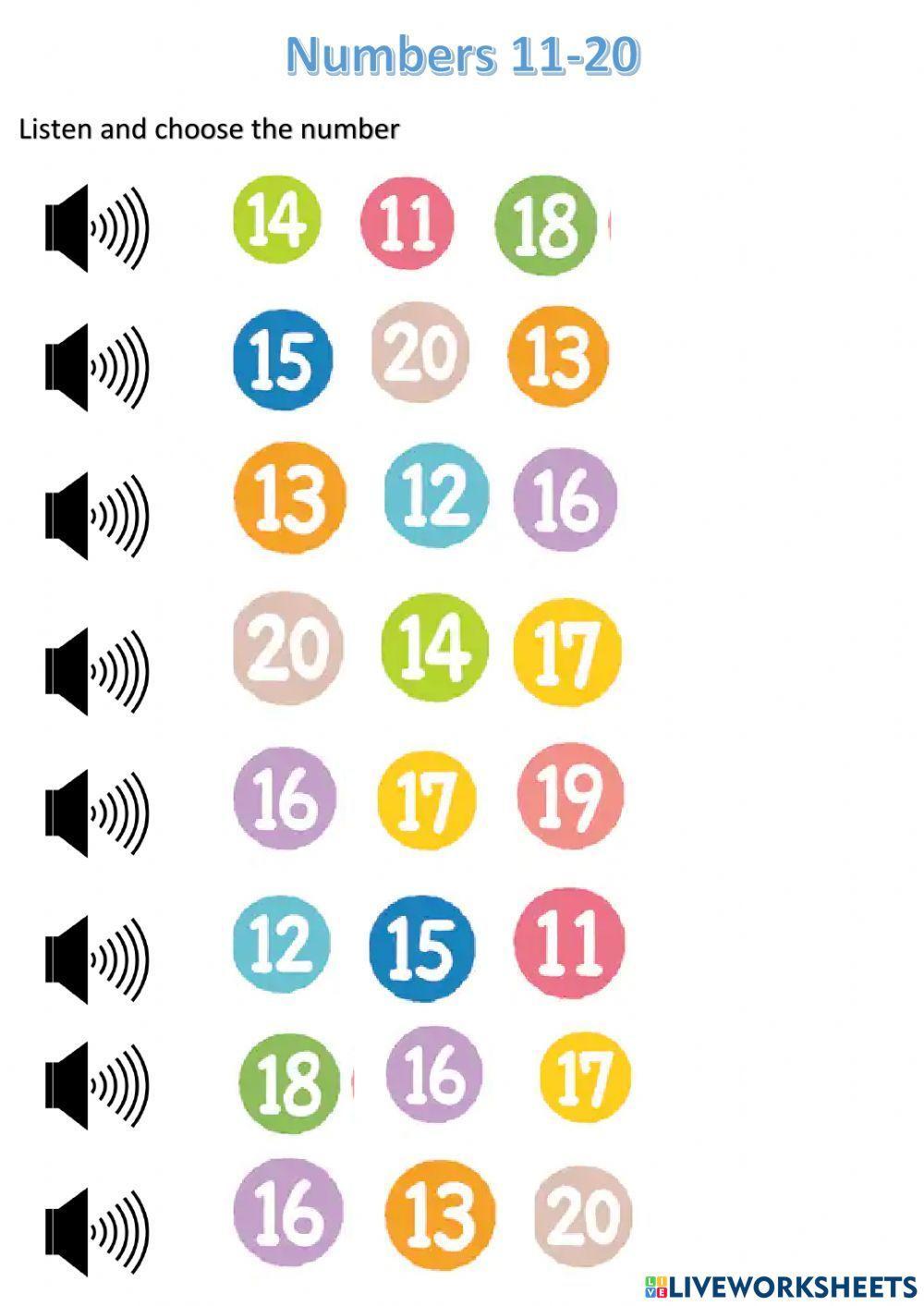 The numbers in inglish