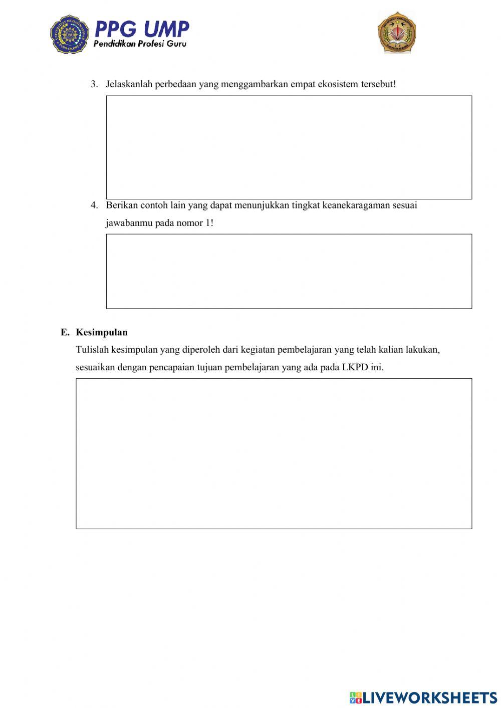 Lkpd tingkatan keanekaragaman hayati