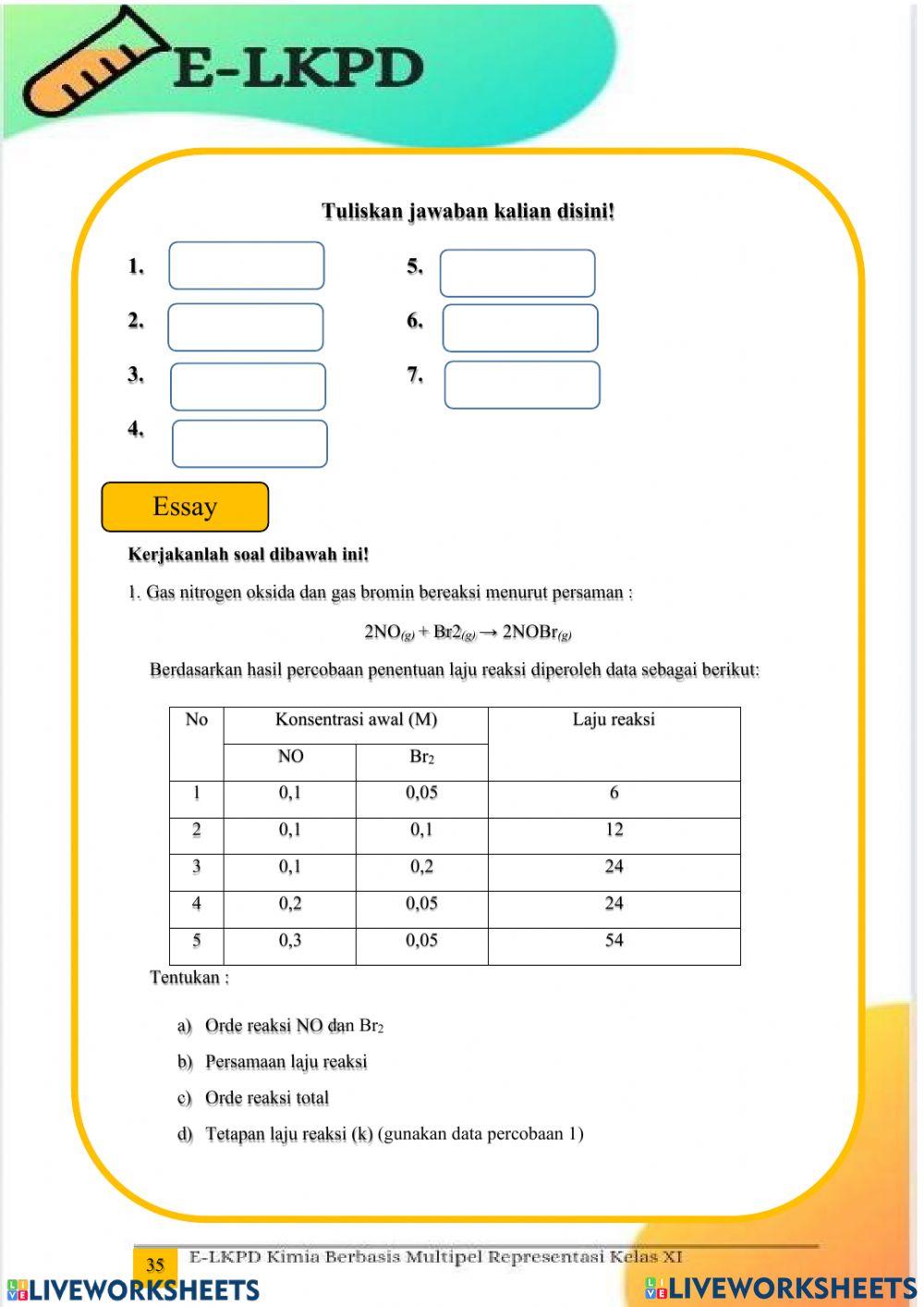 Penilaian Harian Laju Reaksi