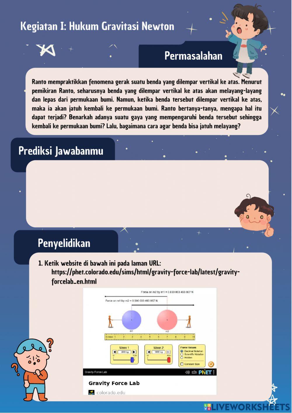 LKPD Hukum Gravitasi Newton