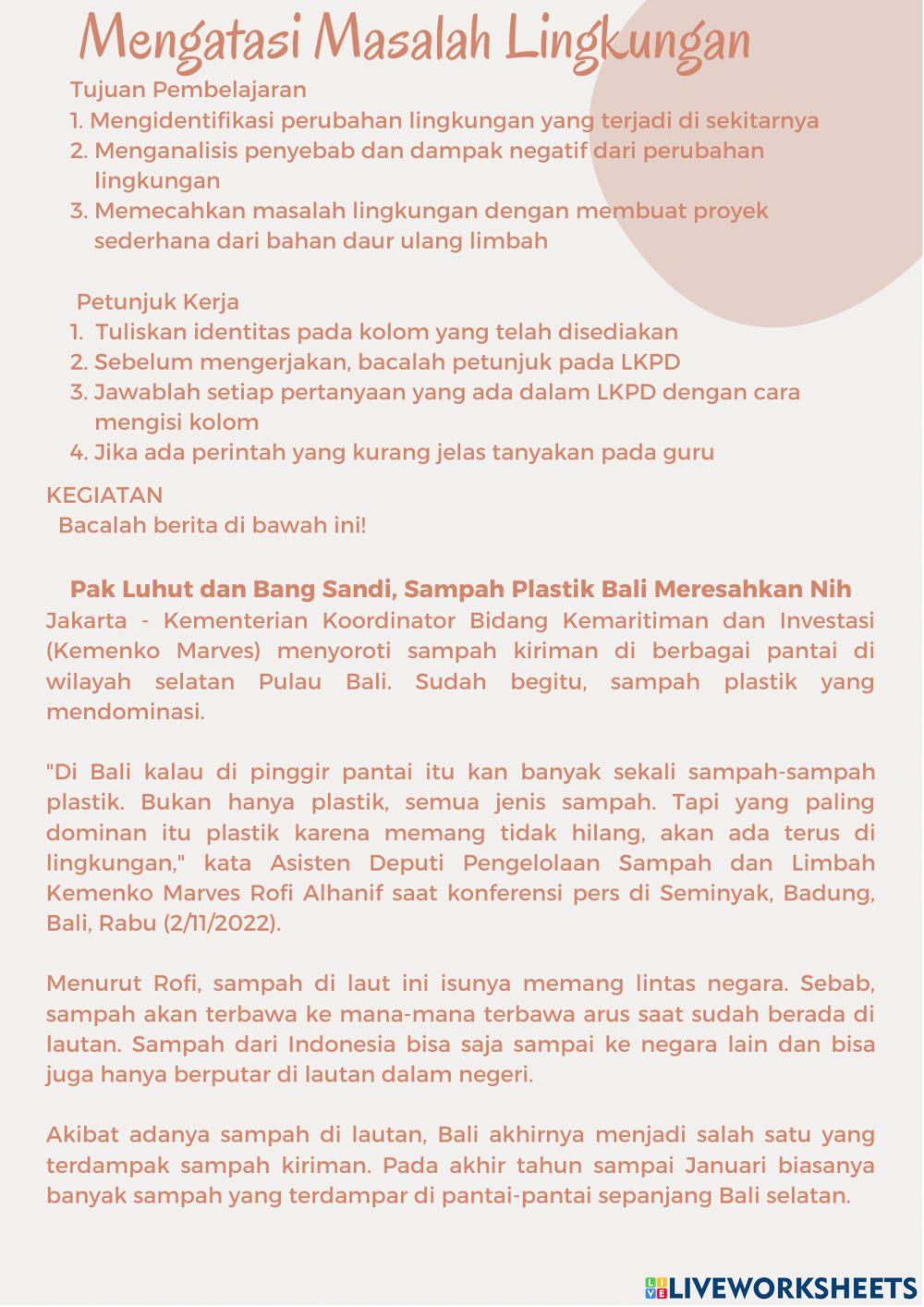 Perubahan dan Pelestarian Lingkungan