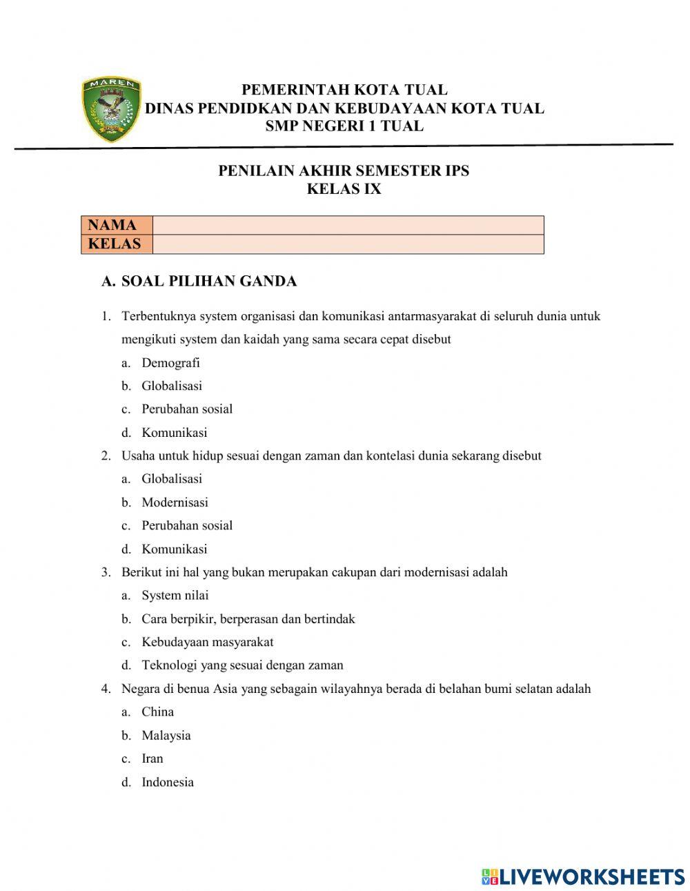 Penilain akhir semester ( pas )