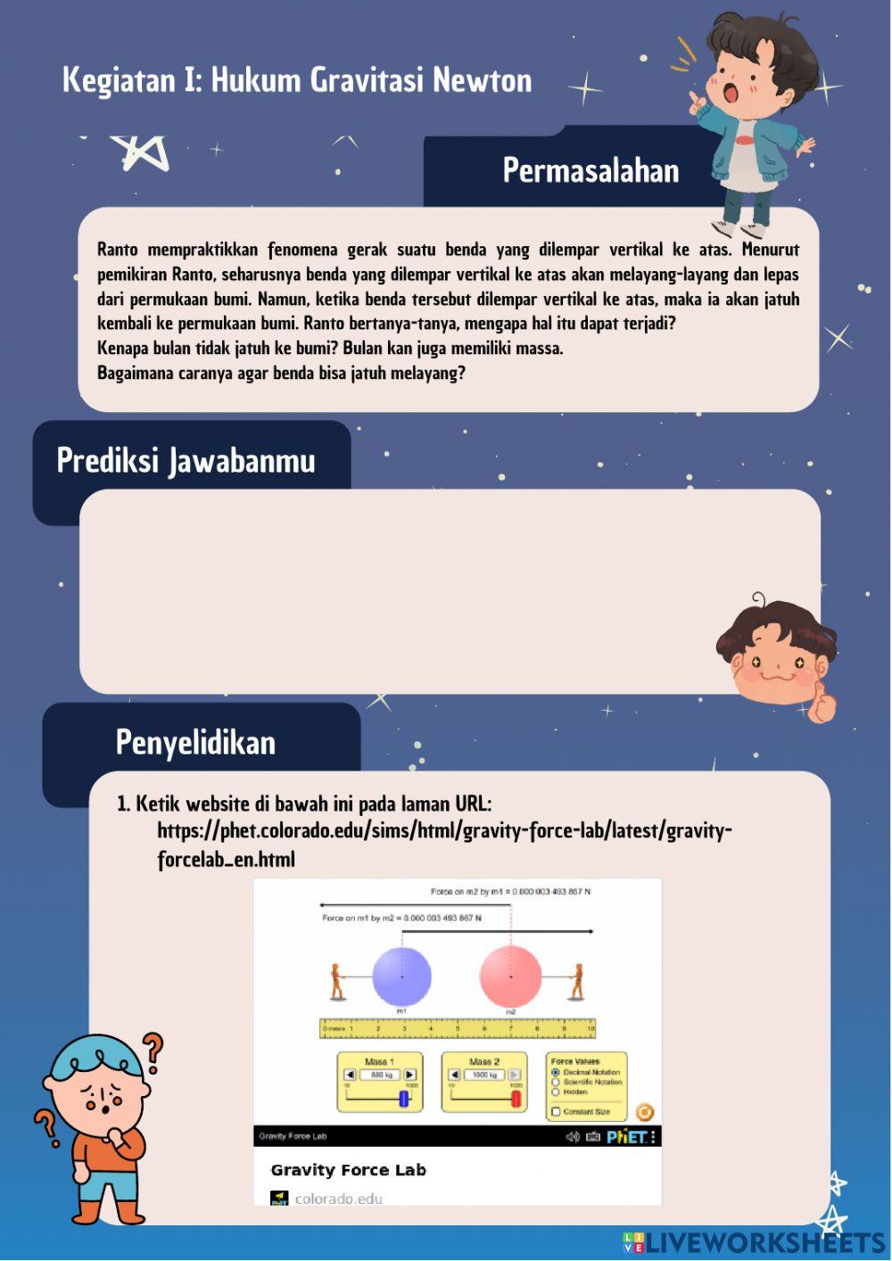 LKPD Hukum Gravitasi Newton