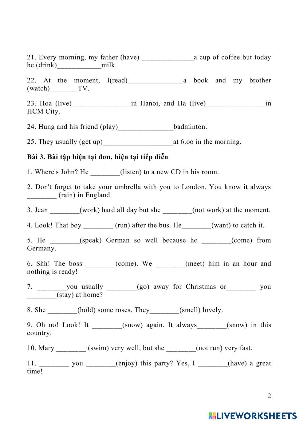 The Present Simple Tense & The Present Progressive Tense