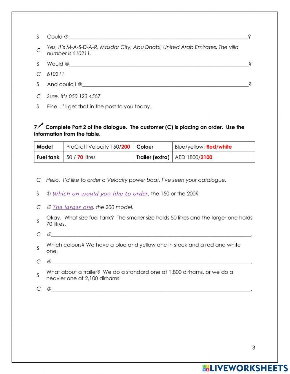 Revision of Technical English 2 Unit 3.2 Products