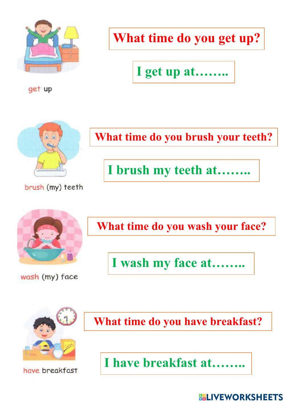Daily routine for kids
