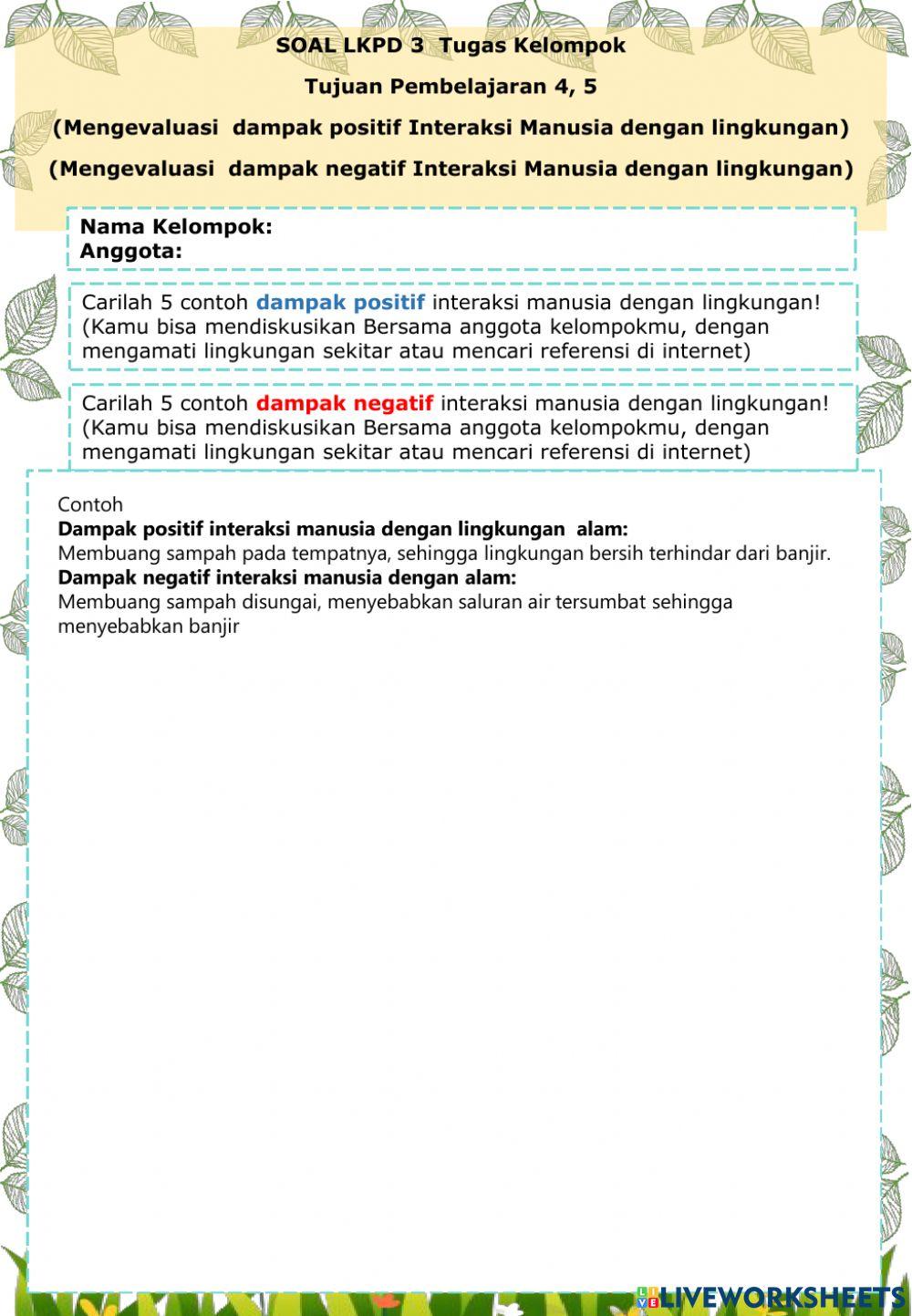 Interaksi Manusia dengan Lingkungan