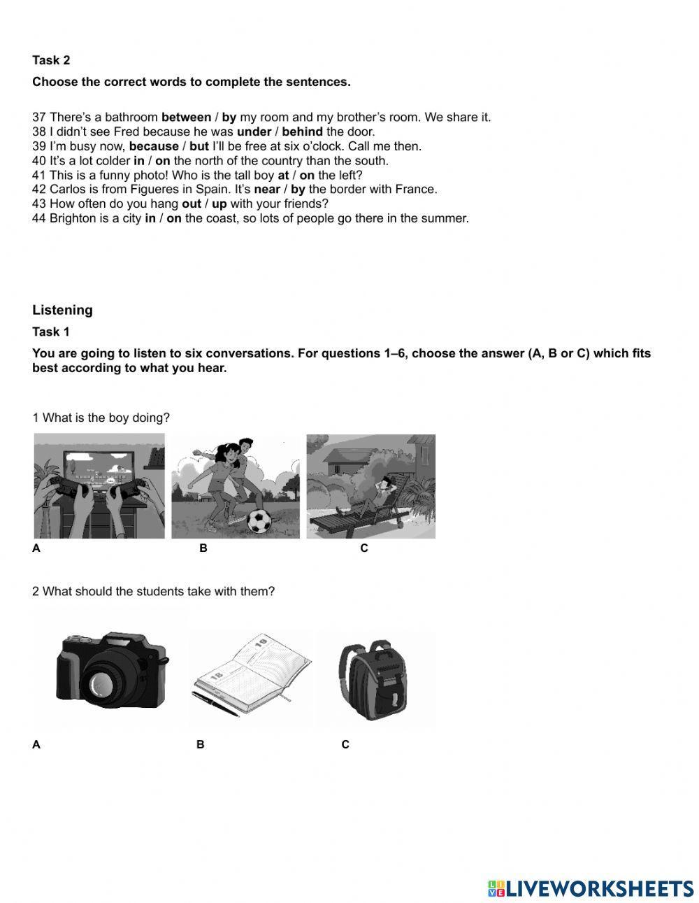 Gold Experience A2+ Unit 1 TEST Language+Skilla