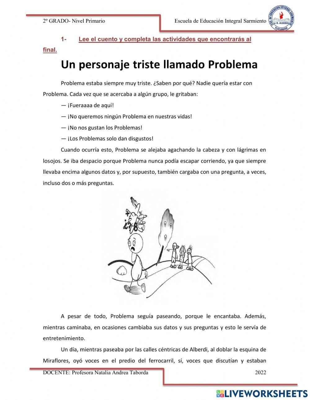 Un personaje triste llamado Problema