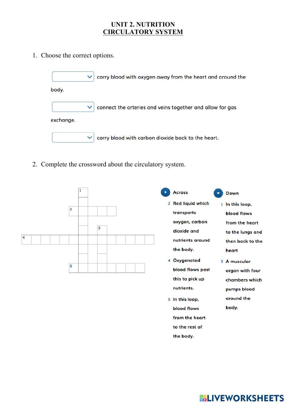 2.3 Nutrition. Circulatory System
