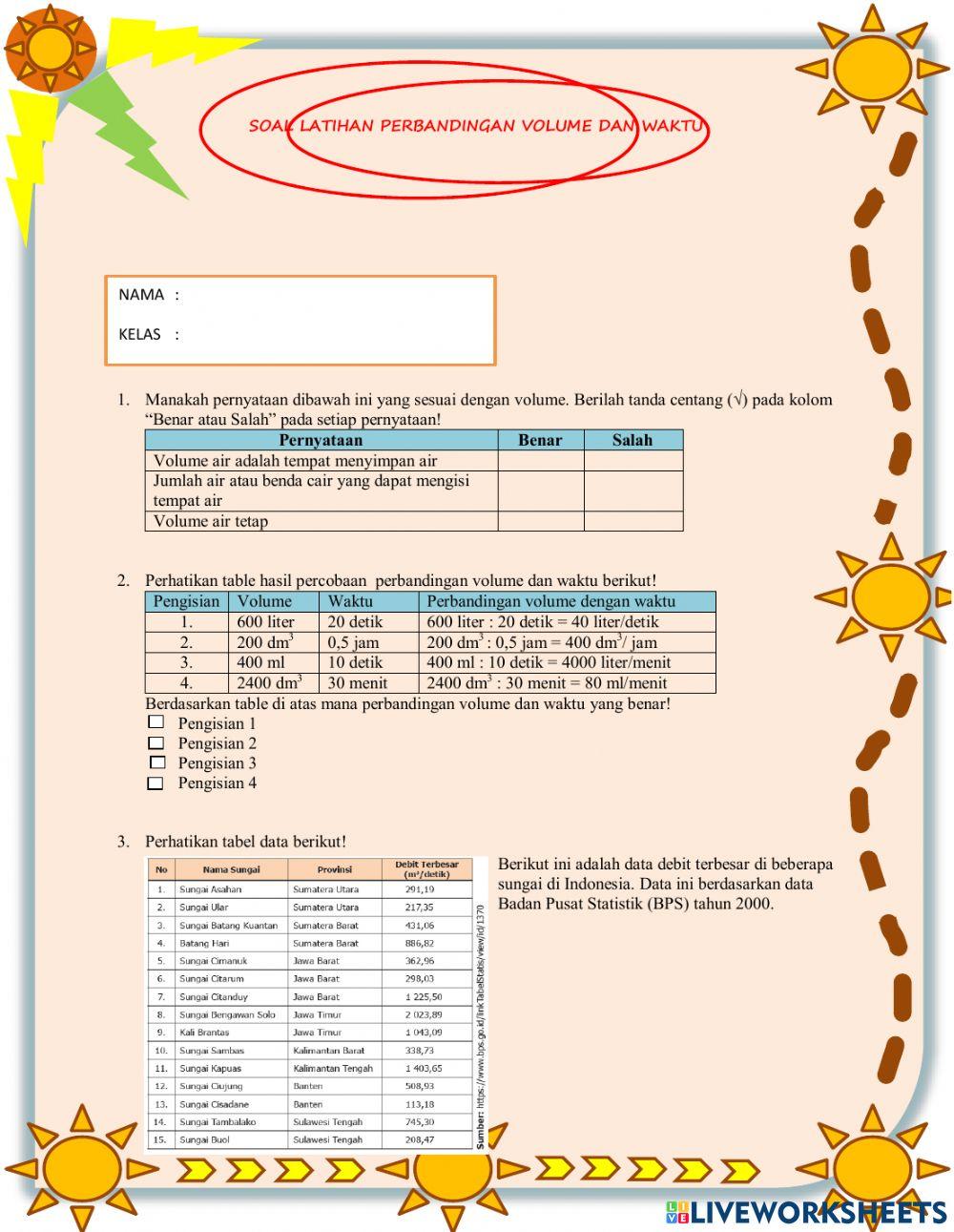 Evaluasi mtk volume dan waktu