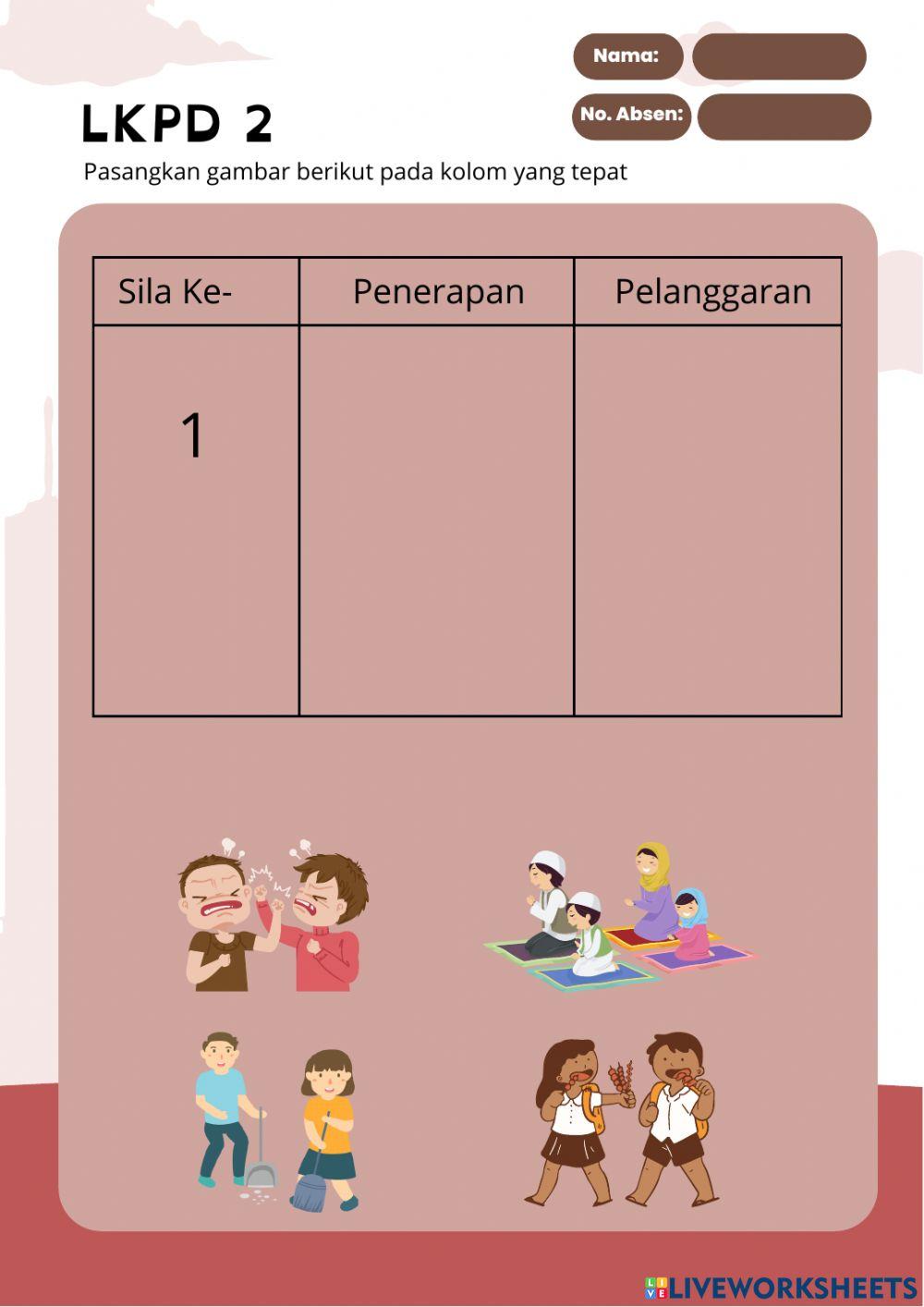 Memasangkan simbol dan sila