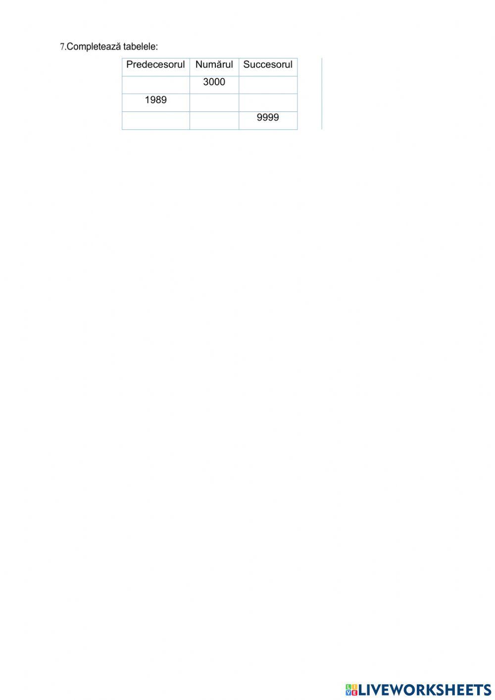 Numerele naturale in concentrul 0-10000