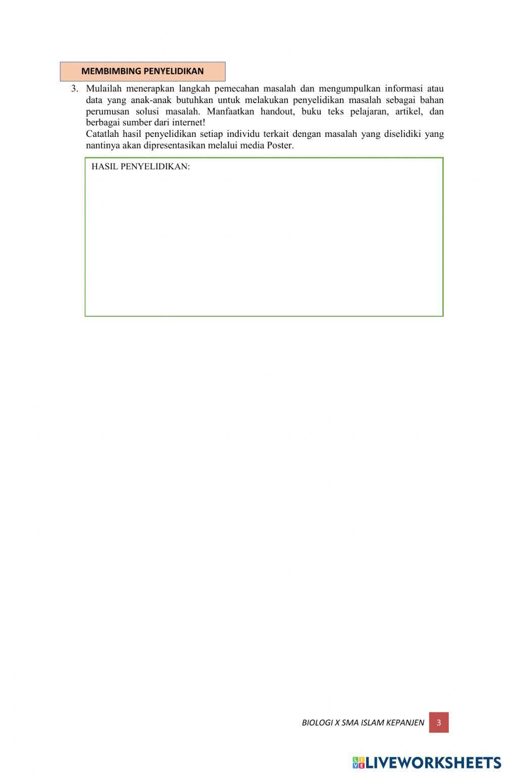 LKPD Ancaman dan Upaya Pelestarian Kehati