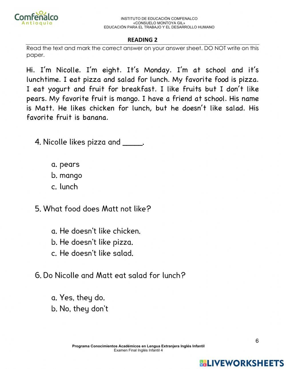 English Code 3 final test