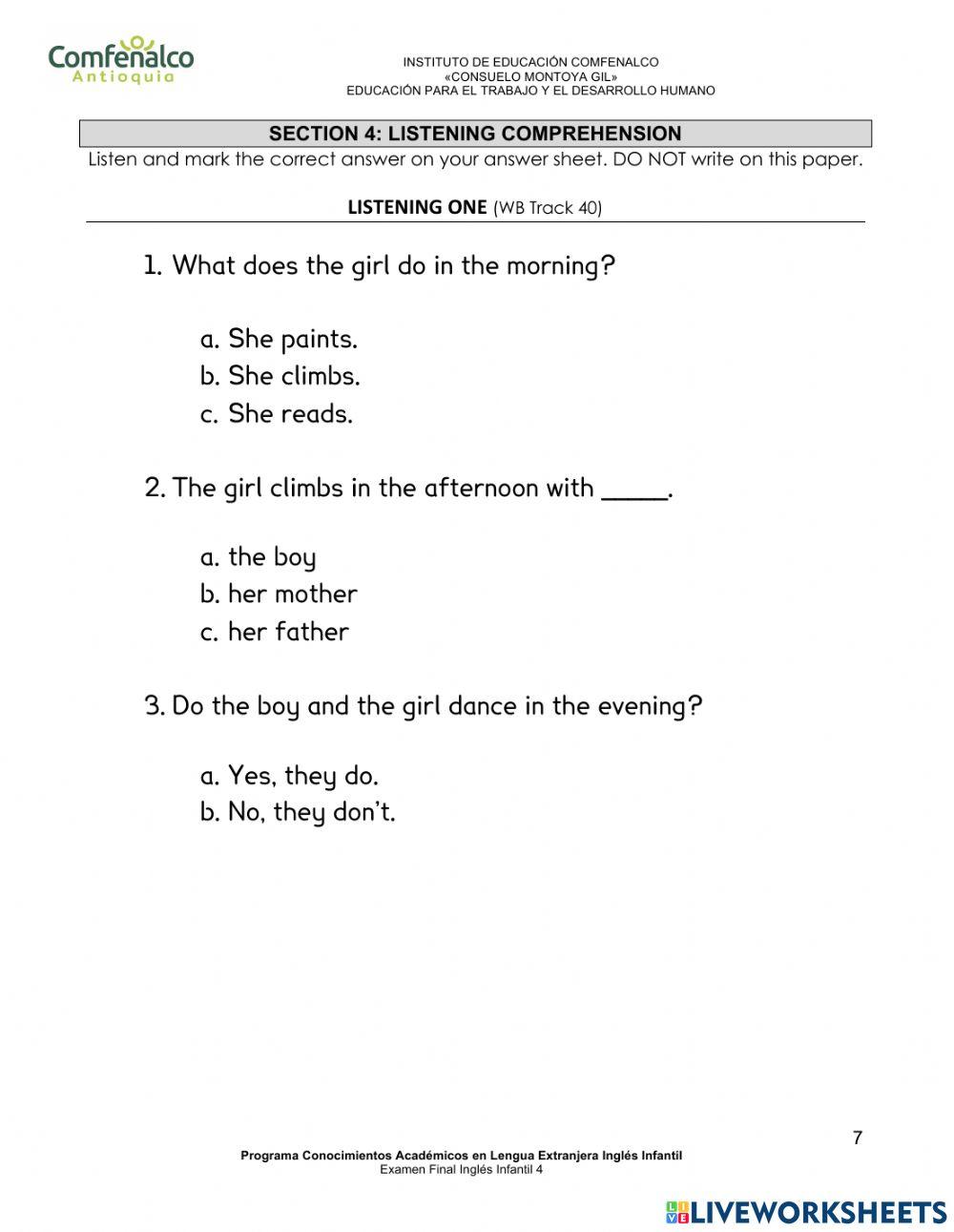 English Code 3 final test