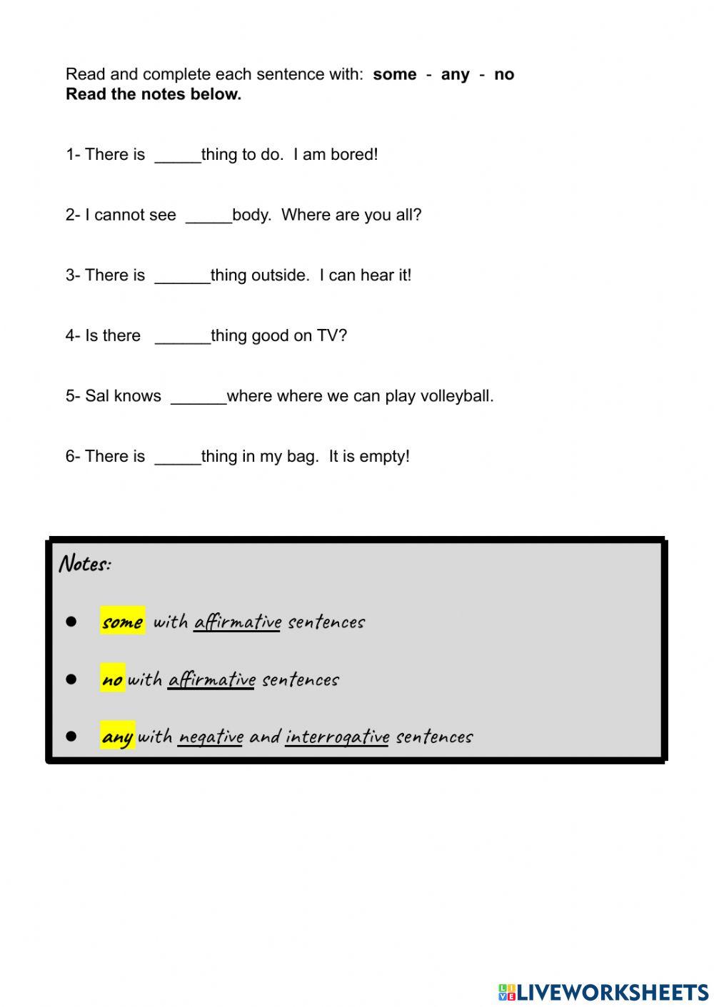 Indefinite Pronouns