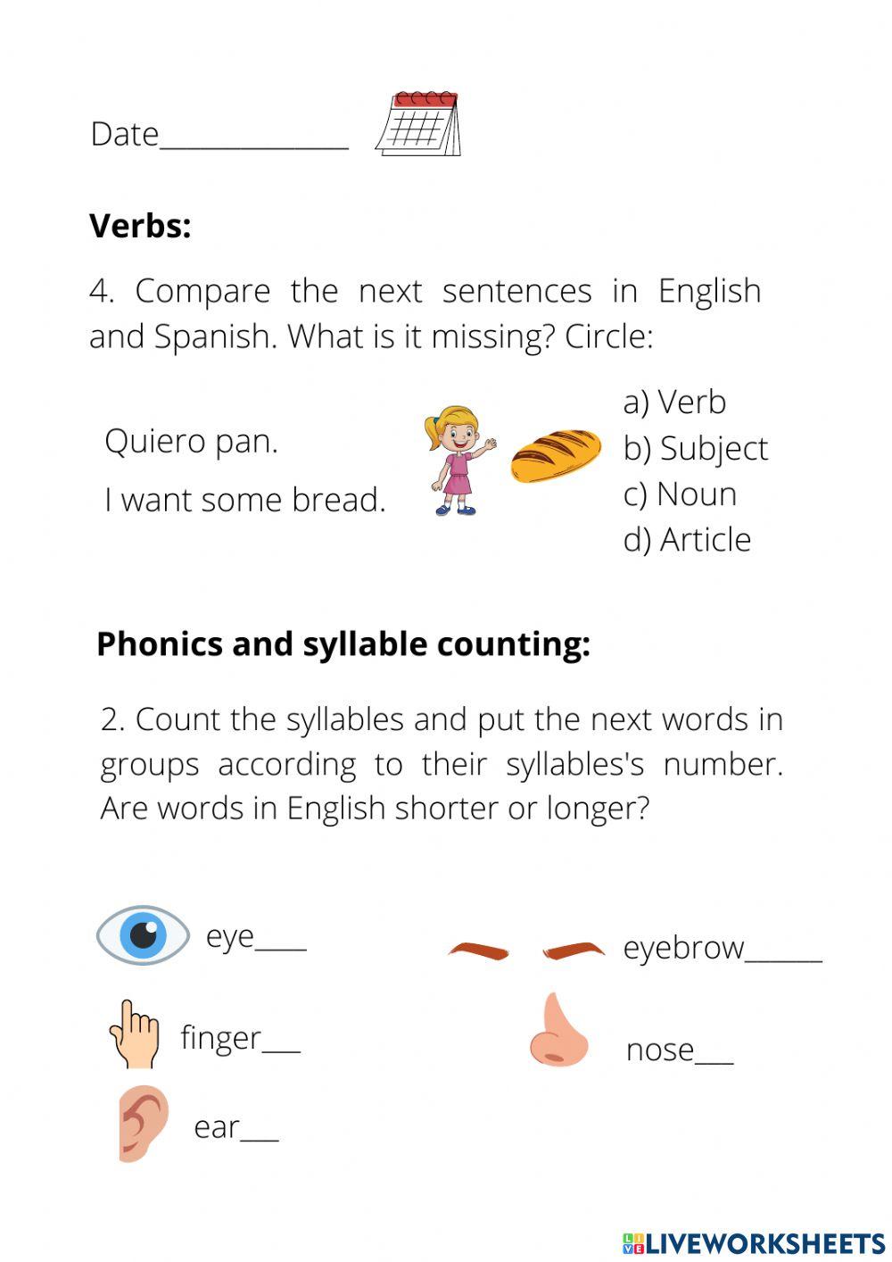 Comparisson between languages