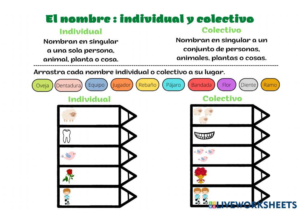 Nombres individuales y colectivos