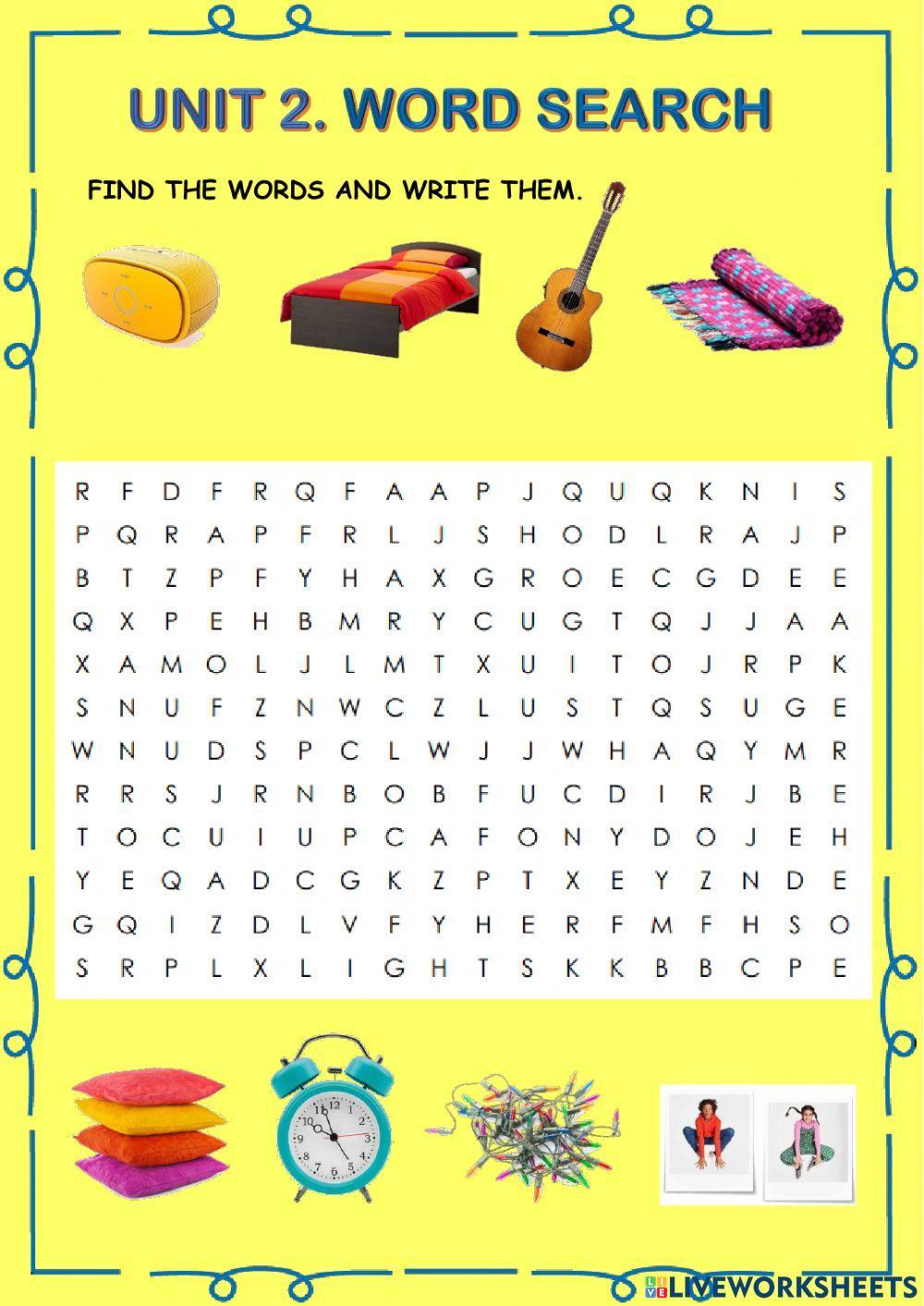 Open up 3. Unit 2 Word search