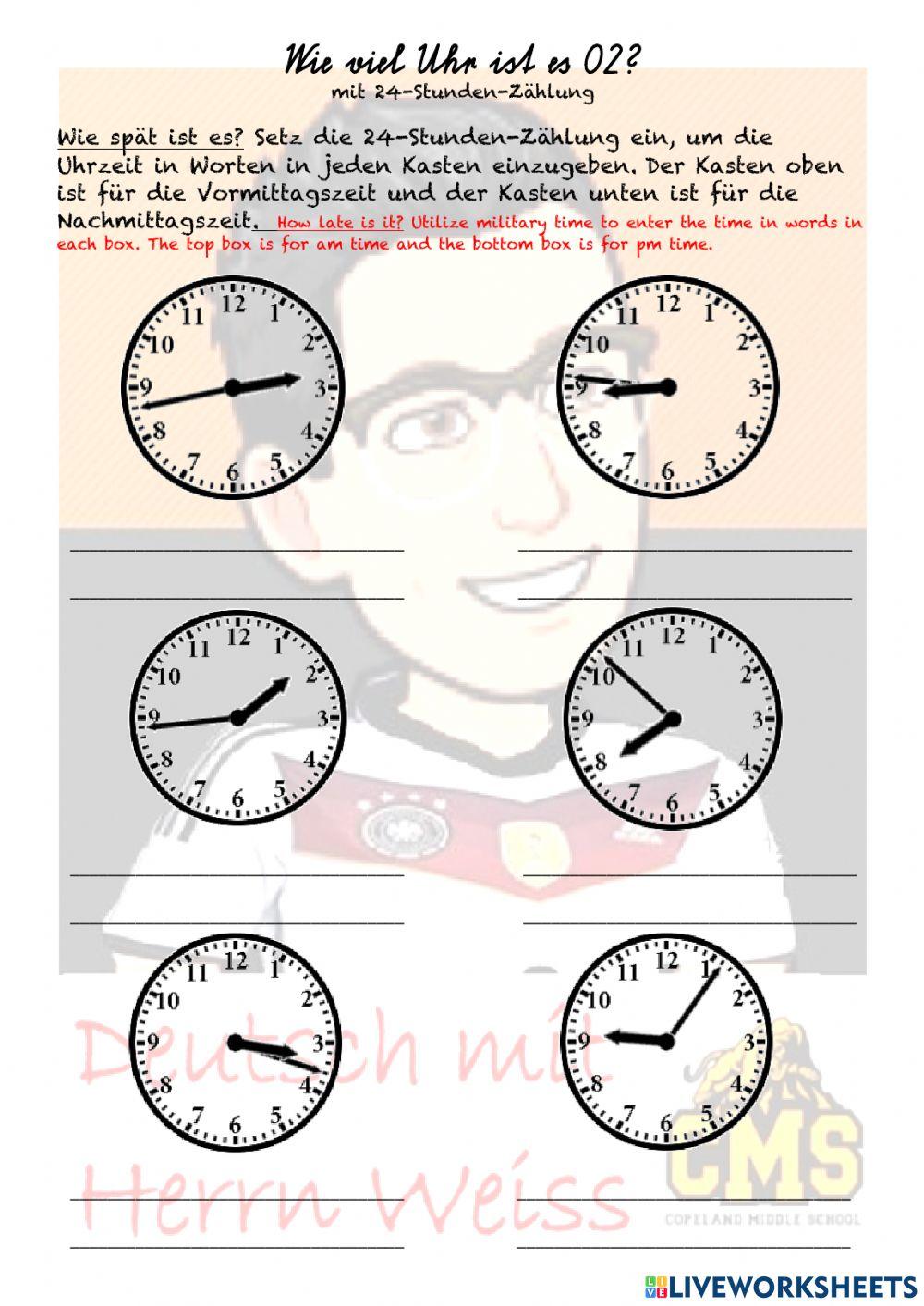 Wie viel Uhr ist es? (24-Stunden-Zählung)