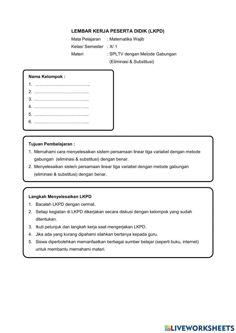 SPLTV Metode Gabungan