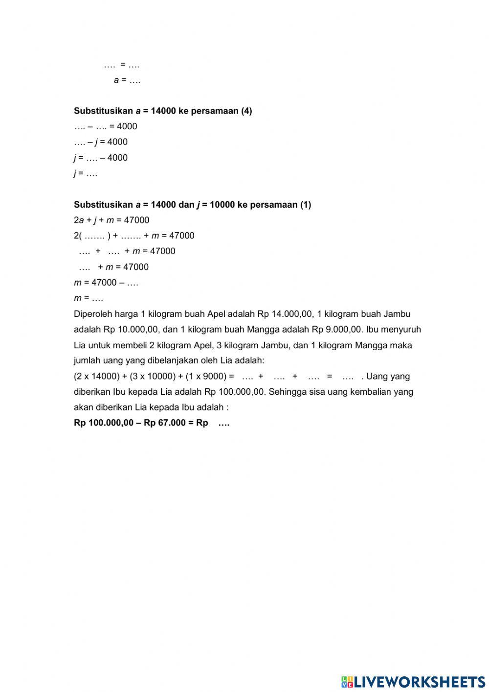 SPLTV Metode Gabungan