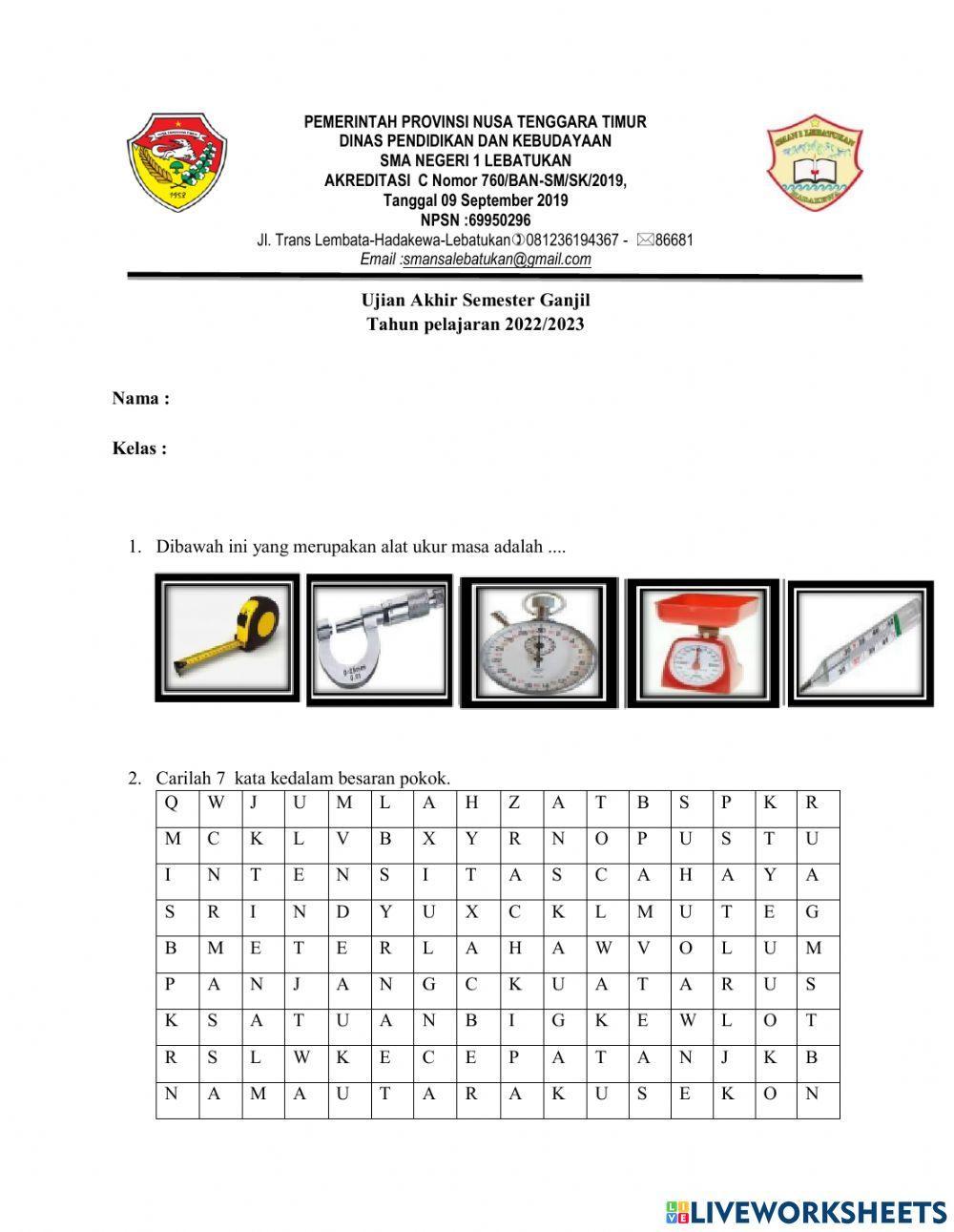 Ujian semester ganjil