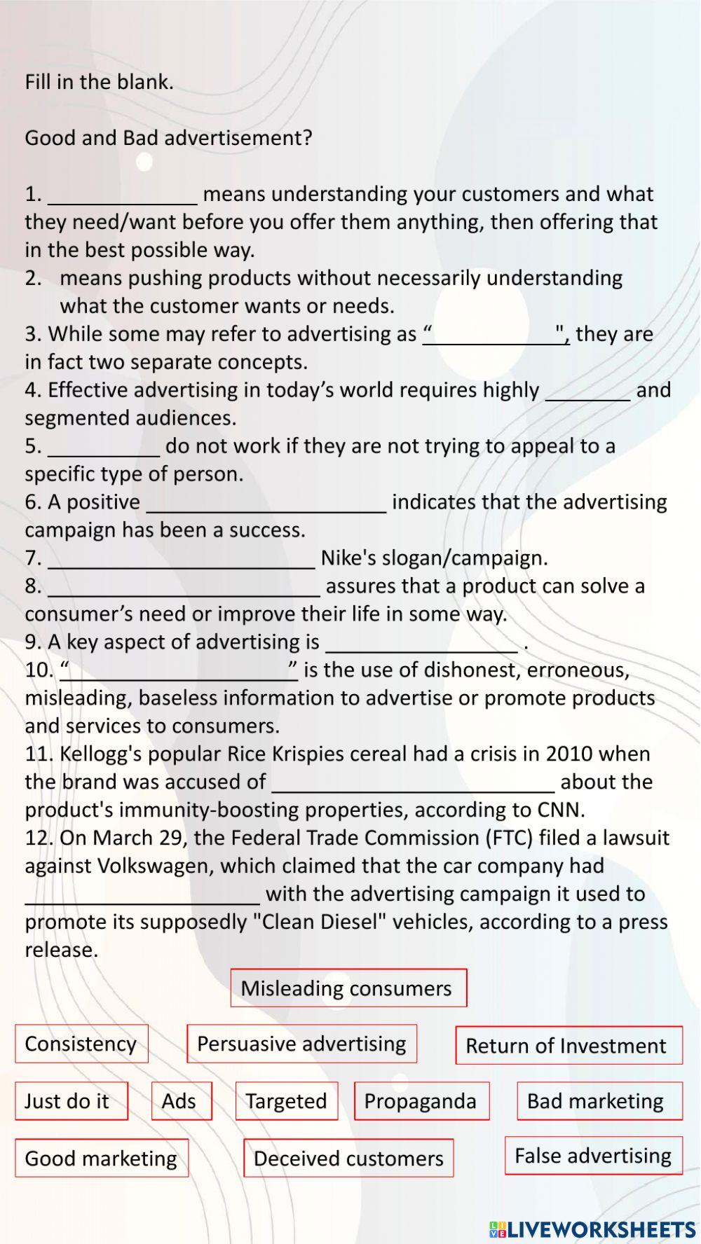 Good and Bad Advetisement