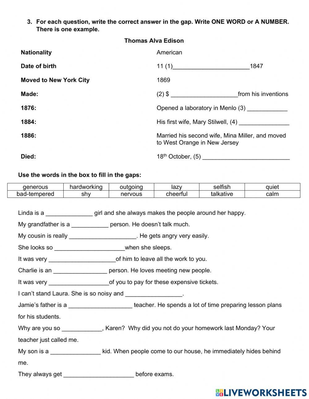 Ge5 eot revision worksheet 2