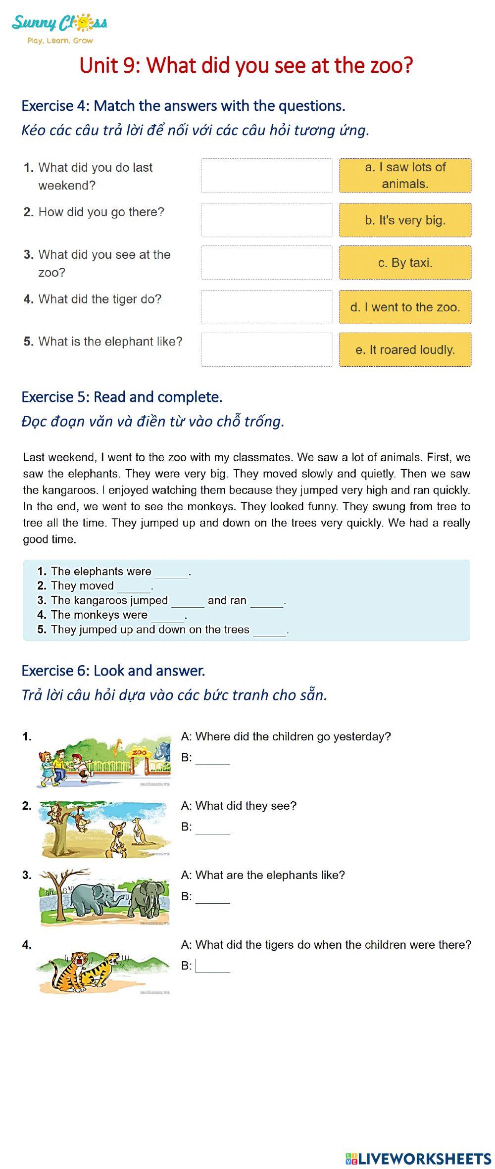 What did you see at the zoo?